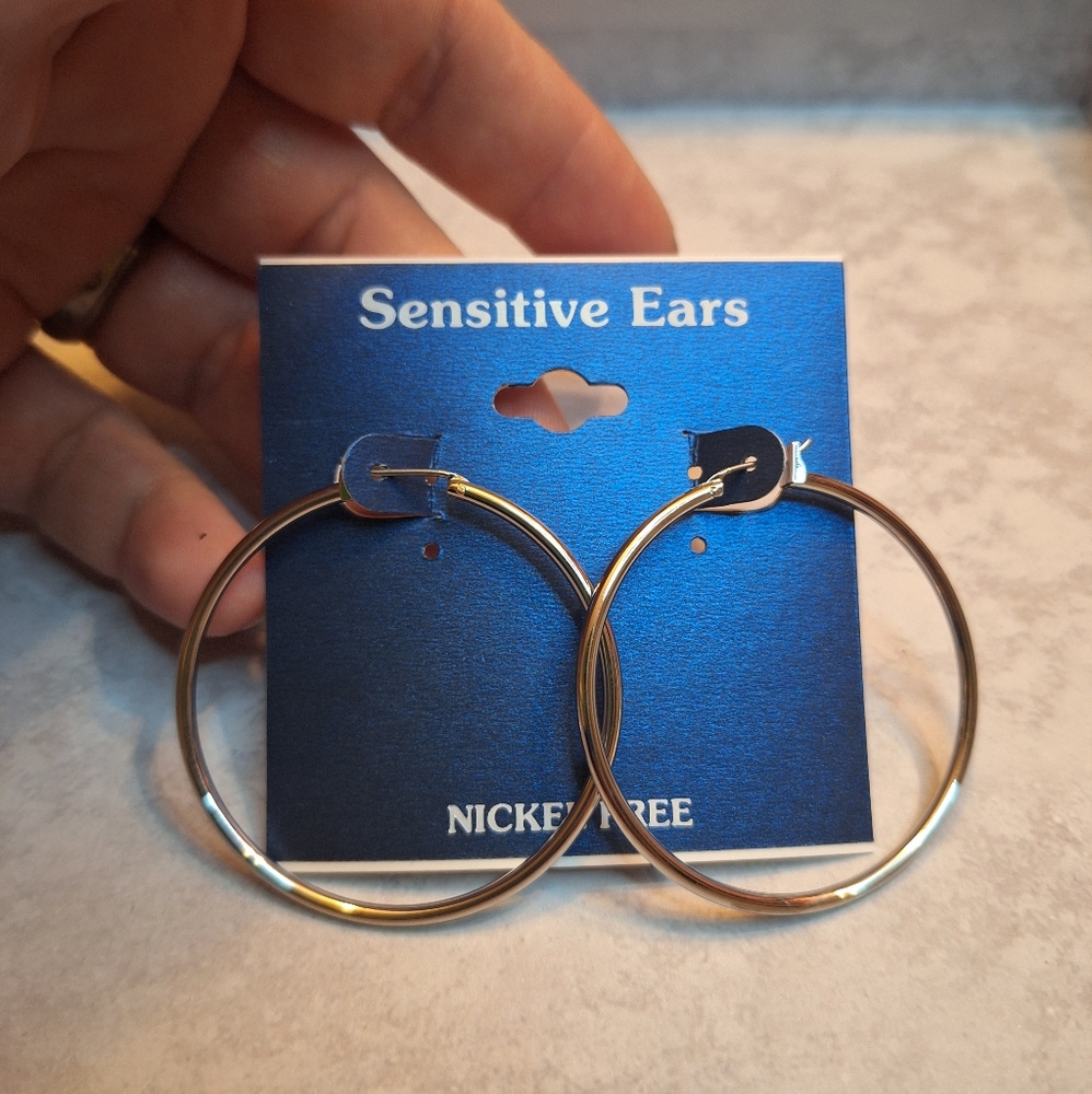 Nickel Free Gold Hoop Earrings for Sensitive Ears
